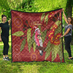 Australia Christmas Indigenous Quilt Galah Bird on Eucalyptus