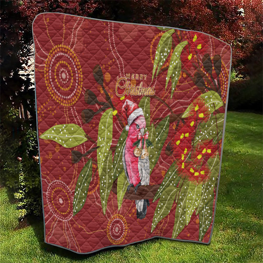 Australia Christmas Indigenous Quilt Galah Bird on Eucalyptus