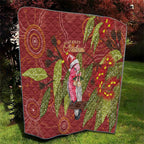 Australia Christmas Indigenous Quilt Galah Bird on Eucalyptus