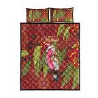 Australia Christmas Indigenous Quilt Bed Set Galah Bird on Eucalyptus