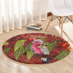 Australia Christmas Indigenous Round Carpet Galah Bird on Eucalyptus