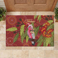 Australia Christmas Indigenous Rubber Doormat Galah Bird on Eucalyptus
