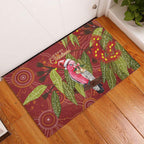 Australia Christmas Indigenous Rubber Doormat Galah Bird on Eucalyptus