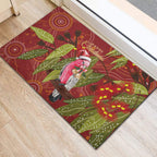 Australia Christmas Indigenous Rubber Doormat Galah Bird on Eucalyptus
