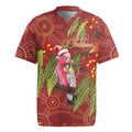 Australia Christmas Indigenous Rugby Jersey Galah Bird on Eucalyptus