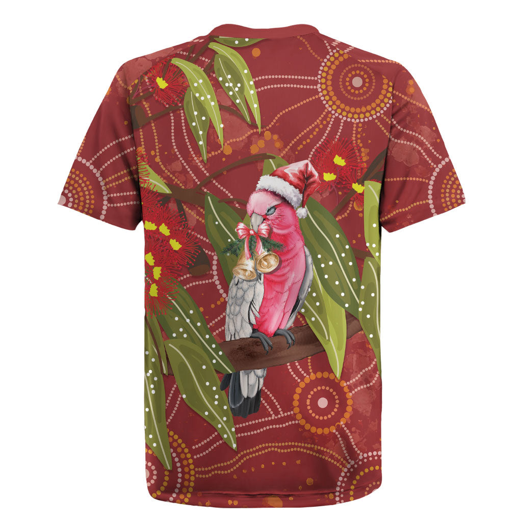 Australia Christmas Indigenous Rugby Jersey Galah Bird on Eucalyptus