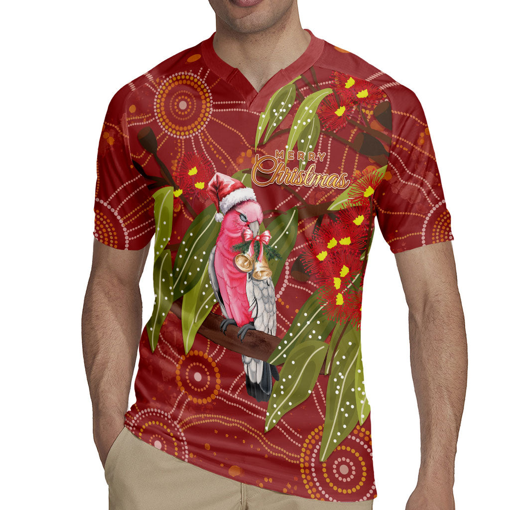 Australia Christmas Indigenous Rugby Jersey Galah Bird on Eucalyptus