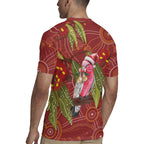 Australia Christmas Indigenous Rugby Jersey Galah Bird on Eucalyptus