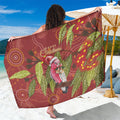 Australia Christmas Indigenous Sarong Galah Bird on Eucalyptus