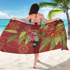 Australia Christmas Indigenous Sarong Galah Bird on Eucalyptus