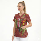 Australia Christmas Indigenous Scrub Top Galah Bird on Eucalyptus