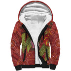 Australia Christmas Indigenous Sherpa Hoodie Galah Bird on Eucalyptus