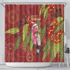 Australia Christmas Indigenous Shower Curtain Galah Bird on Eucalyptus