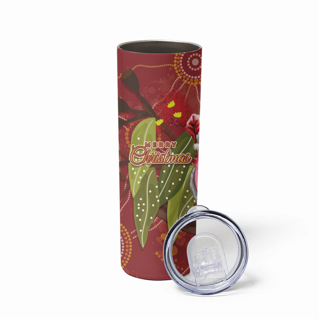 Australia Christmas Indigenous Skinny Tumbler Galah Bird on Eucalyptus
