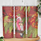 Australia Christmas Indigenous Skinny Tumbler Galah Bird on Eucalyptus