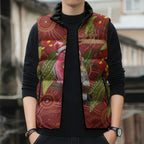 Australia Christmas Indigenous Sleeveless Puffer Jacket Galah Bird on Eucalyptus