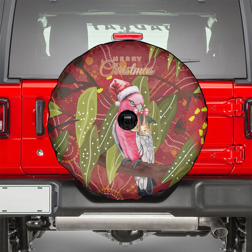 Australia Christmas Indigenous Spare Tire Cover Galah Bird on Eucalyptus