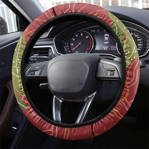 Australia Christmas Indigenous Steering Wheel Cover Galah Bird on Eucalyptus