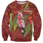 Australia Christmas Indigenous Sweatshirt Galah Bird on Eucalyptus