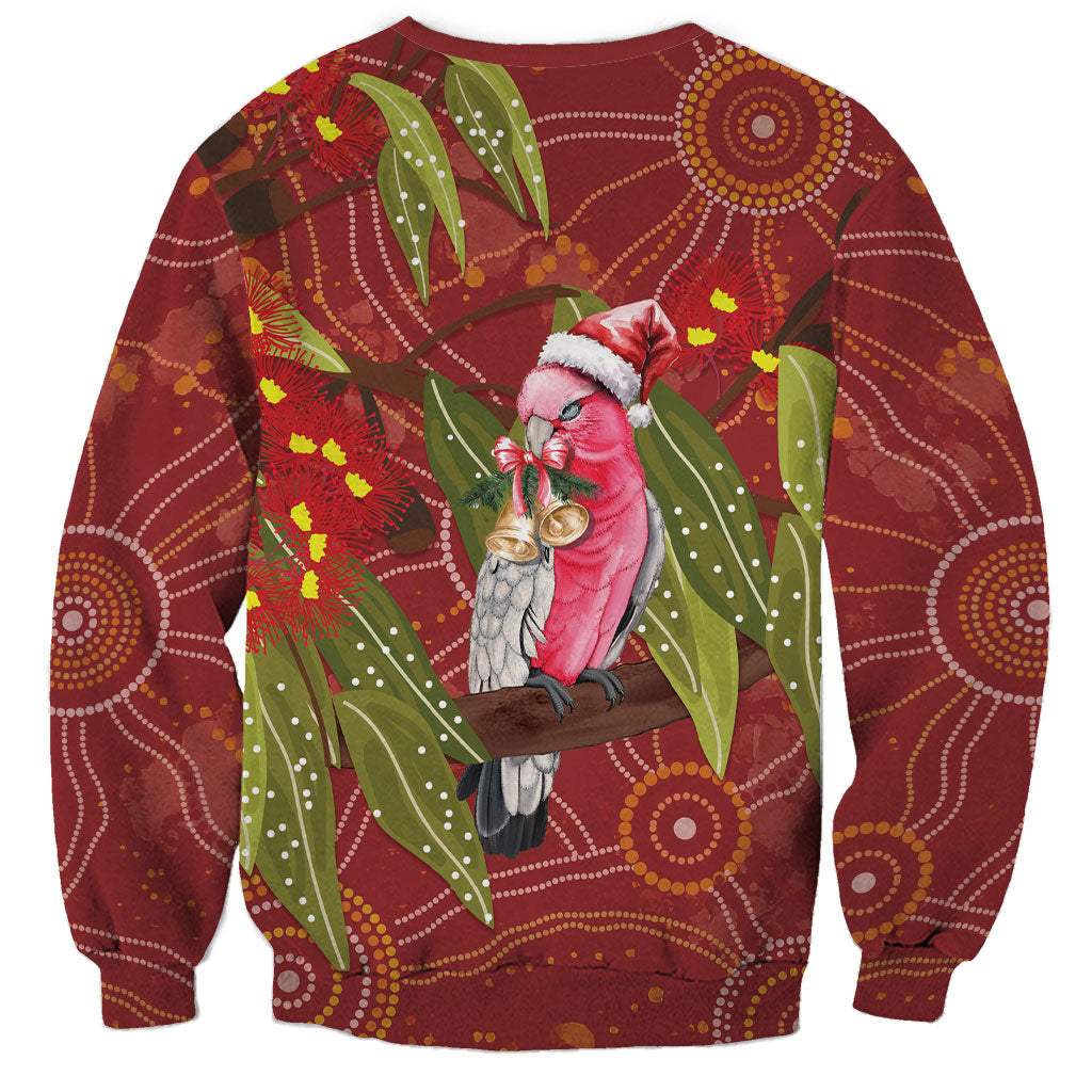 Australia Christmas Indigenous Sweatshirt Galah Bird on Eucalyptus