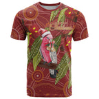 Australia Christmas Indigenous T Shirt Galah Bird on Eucalyptus
