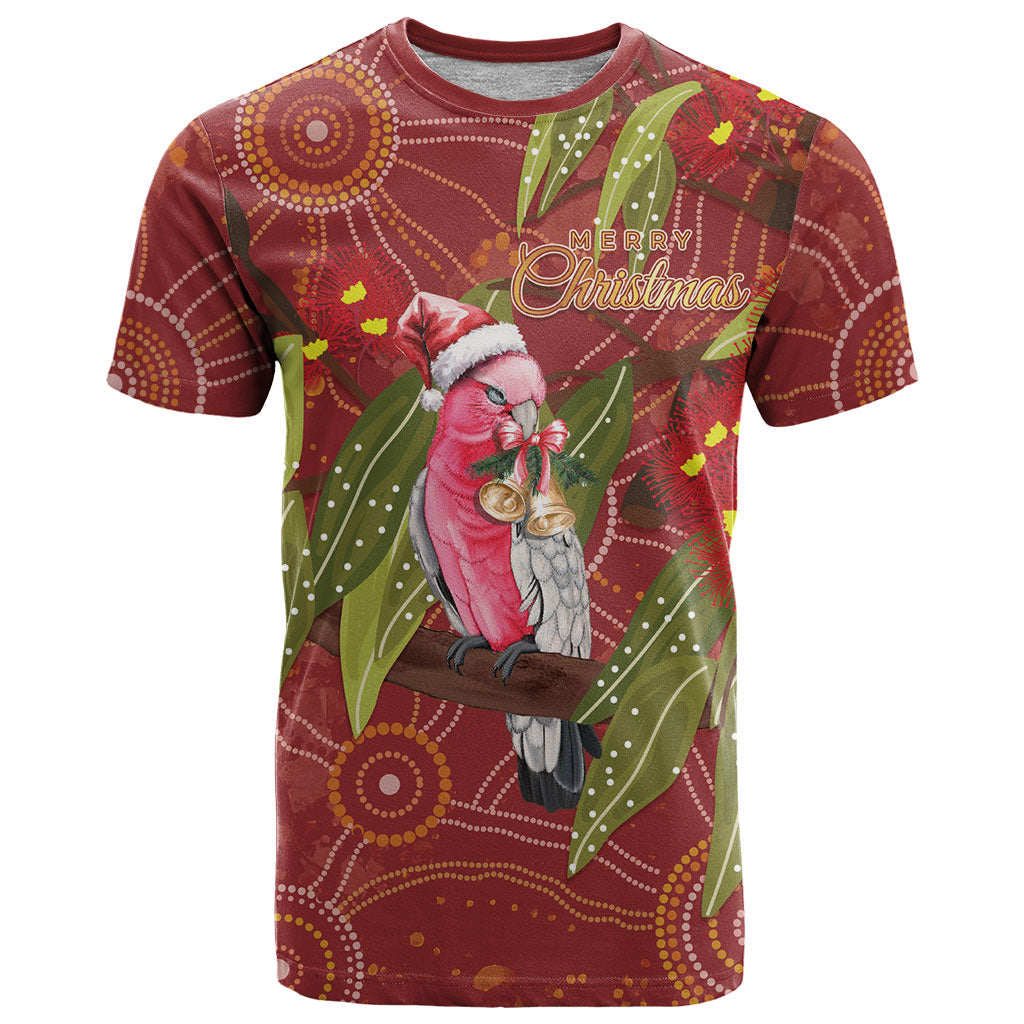 Australia Christmas Indigenous T Shirt Galah Bird on Eucalyptus