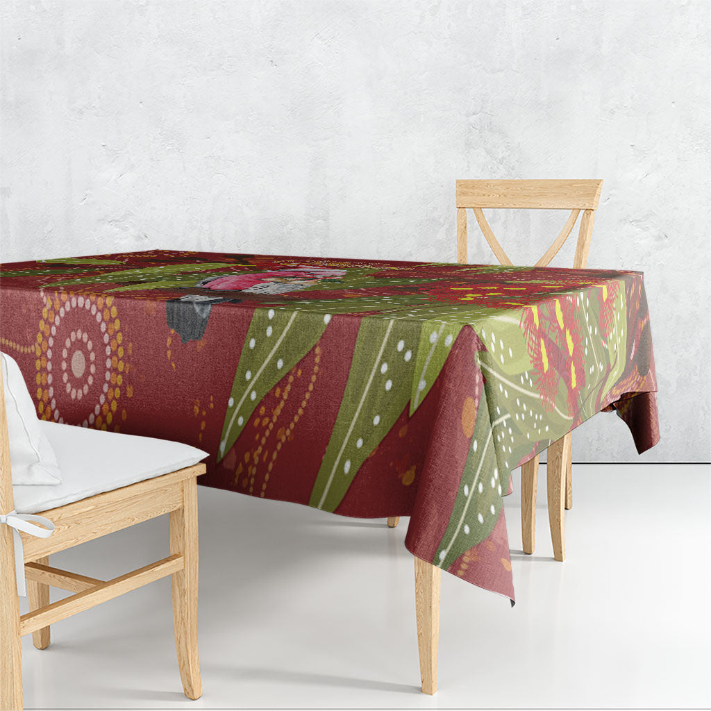 Australia Christmas Indigenous Tablecloth Galah Bird on Eucalyptus