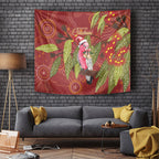Australia Christmas Indigenous Tapestry Galah Bird on Eucalyptus