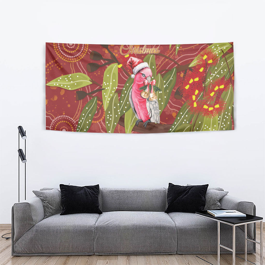 Australia Christmas Indigenous Tapestry Galah Bird on Eucalyptus