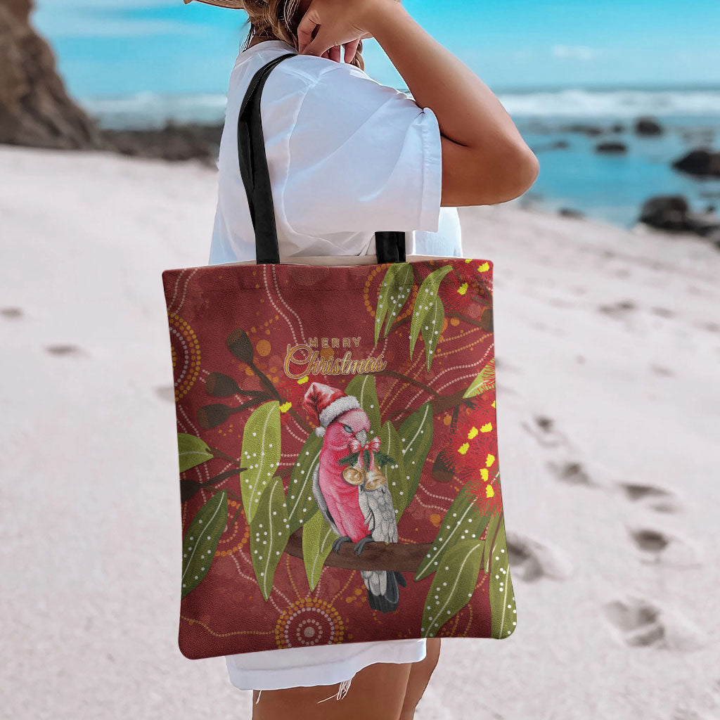 Australia Christmas Indigenous Tote Bag Galah Bird on Eucalyptus