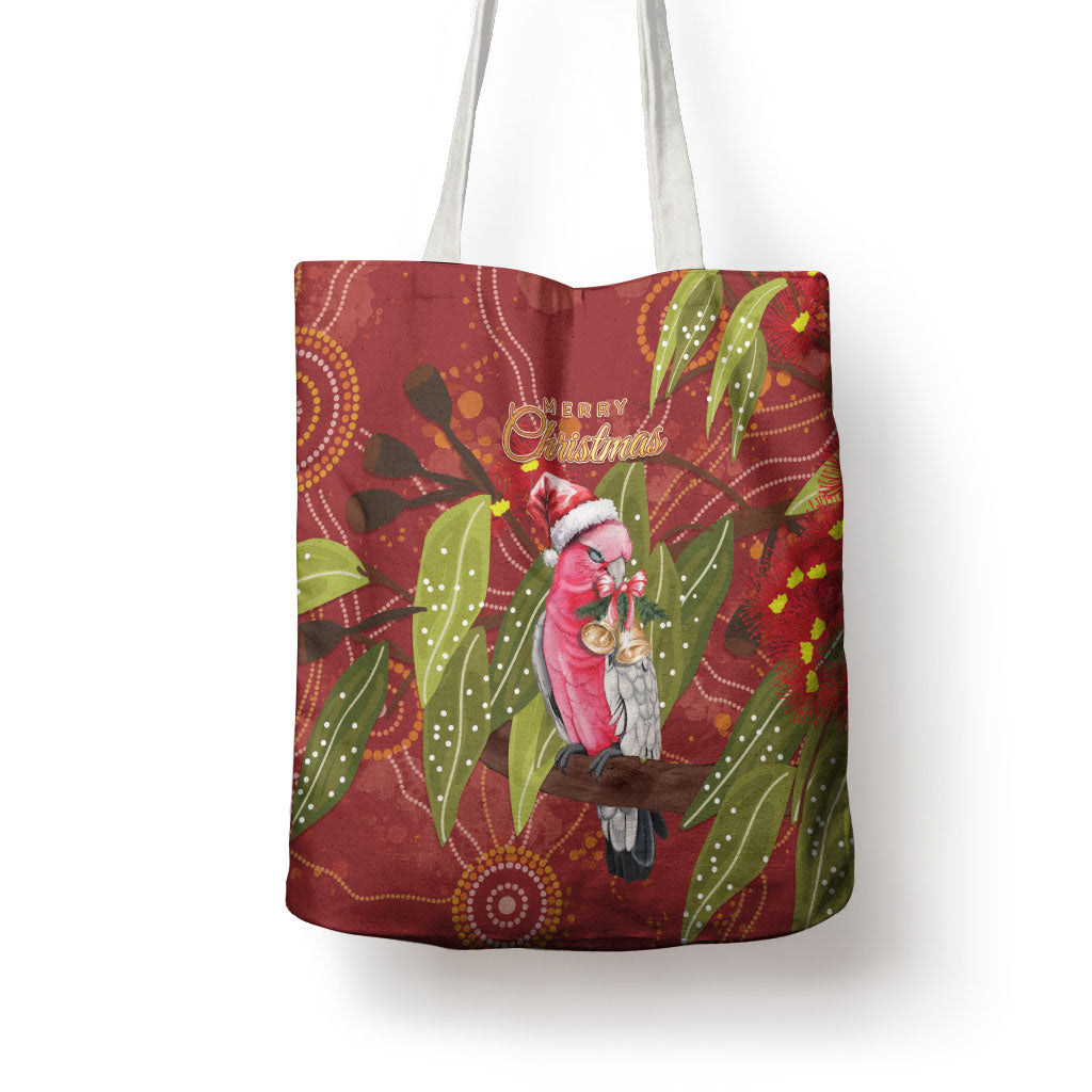 Australia Christmas Indigenous Tote Bag Galah Bird on Eucalyptus