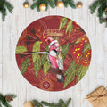 Australia Christmas Indigenous Tree Skirt Galah Bird on Eucalyptus