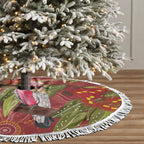 Australia Christmas Indigenous Tree Skirt Galah Bird on Eucalyptus