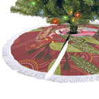 Australia Christmas Indigenous Tree Skirt Galah Bird on Eucalyptus
