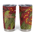 Australia Christmas Indigenous Tumbler Cup Galah Bird on Eucalyptus