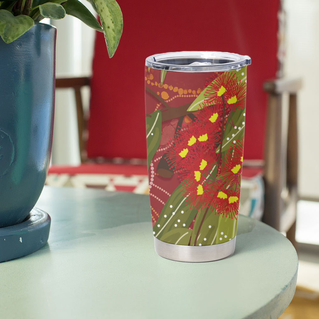 Australia Christmas Indigenous Tumbler Cup Galah Bird on Eucalyptus