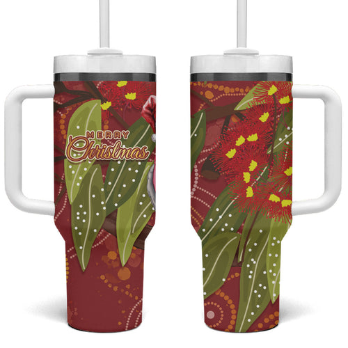 Australia Christmas Indigenous Tumbler With Handle Galah Bird on Eucalyptus