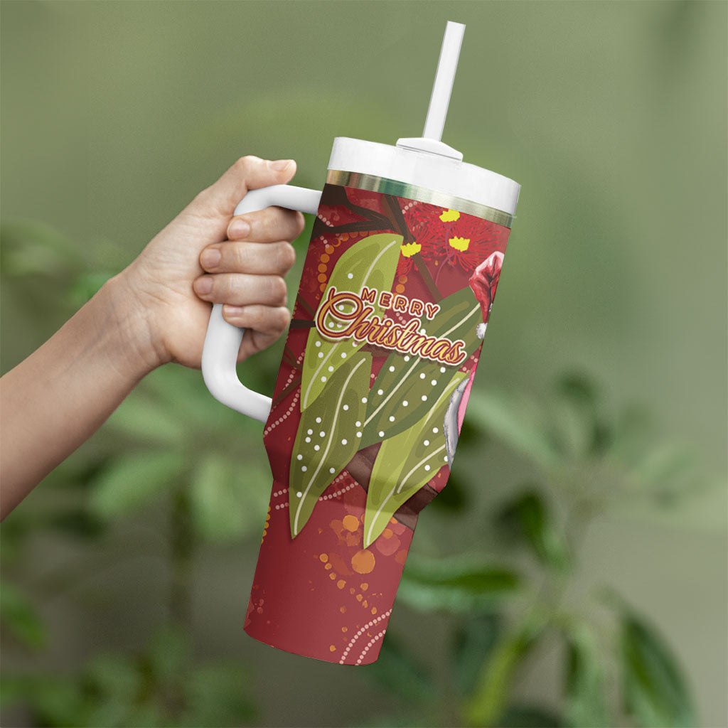 Australia Christmas Indigenous Tumbler With Handle Galah Bird on Eucalyptus