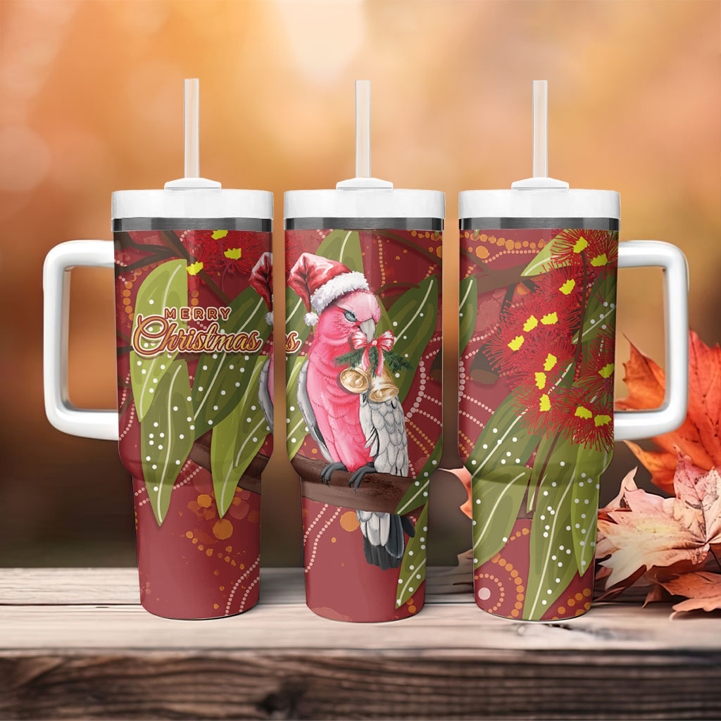 Australia Christmas Indigenous Tumbler With Handle Galah Bird on Eucalyptus