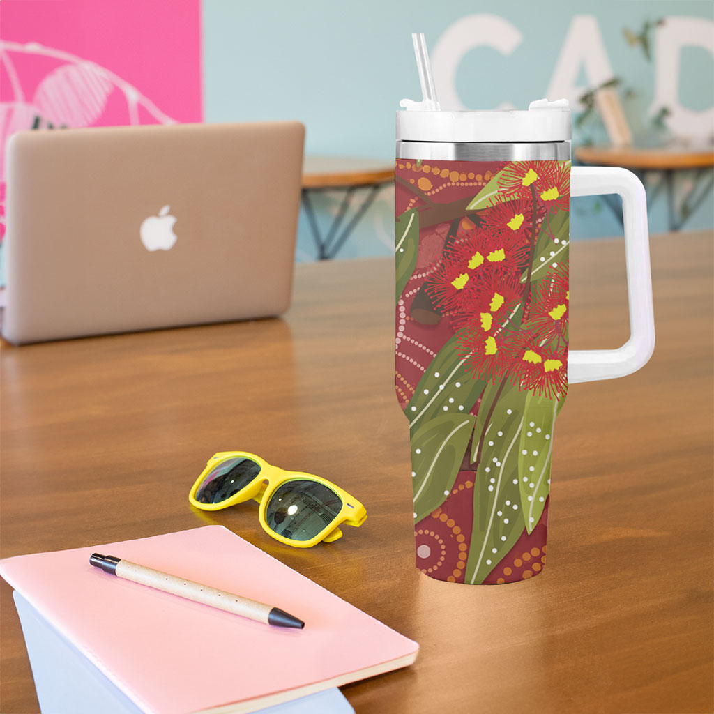 Australia Christmas Indigenous Tumbler With Handle Galah Bird on Eucalyptus