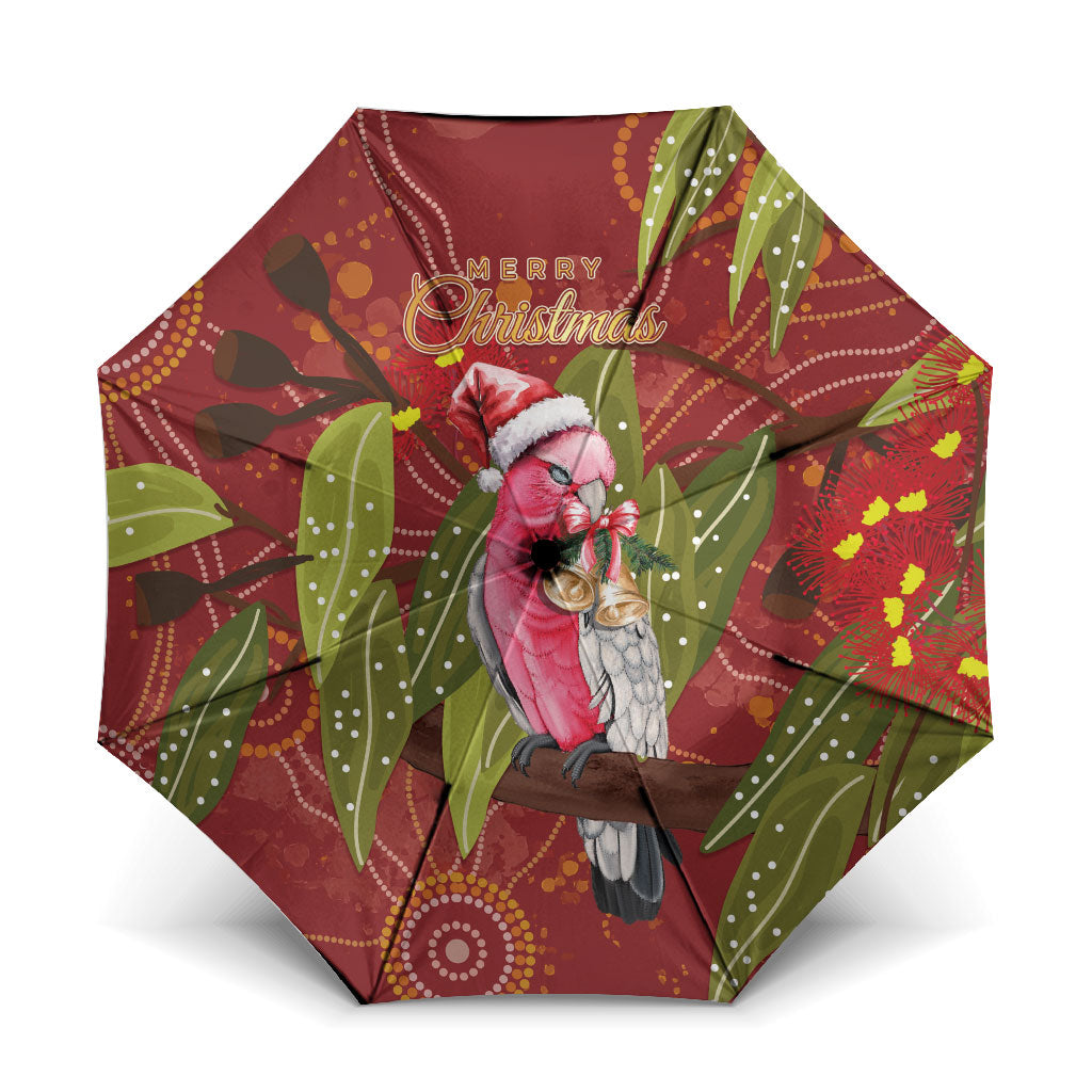 Australia Christmas Indigenous Umbrella Galah Bird on Eucalyptus
