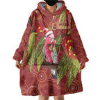 Australia Christmas Indigenous Wearable Blanket Hoodie Galah Bird on Eucalyptus