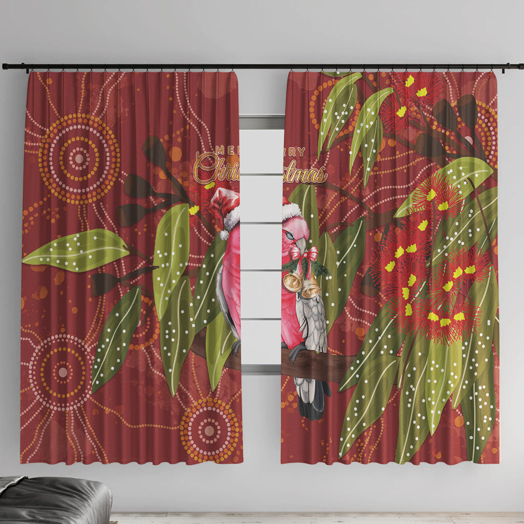 Australia Christmas Indigenous Window Curtain Galah Bird on Eucalyptus