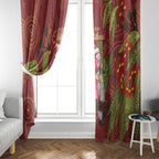 Australia Christmas Indigenous Window Curtain Galah Bird on Eucalyptus