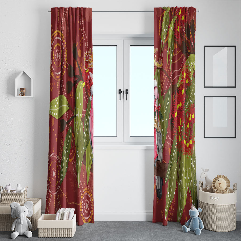 Australia Christmas Indigenous Window Curtain Galah Bird on Eucalyptus