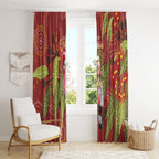 Australia Christmas Indigenous Window Curtain Galah Bird on Eucalyptus