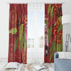 Australia Christmas Indigenous Window Curtain Galah Bird on Eucalyptus