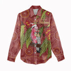 Australia Christmas Indigenous Women Casual Shirt Galah Bird on Eucalyptus