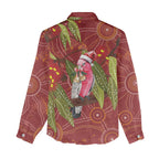Australia Christmas Indigenous Women Casual Shirt Galah Bird on Eucalyptus