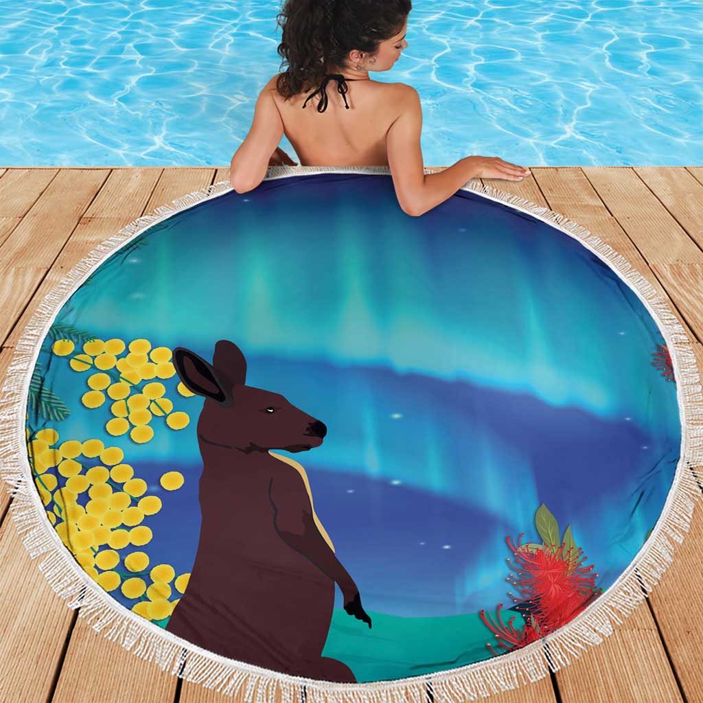 Australia Northern Lights Scenery Beach Blanket